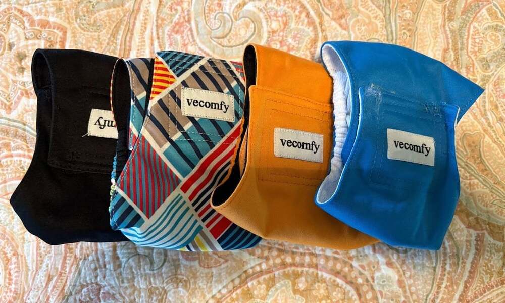 EUC Vecomfy Dog Belly Bands Size XS Multi-Color Set of 4